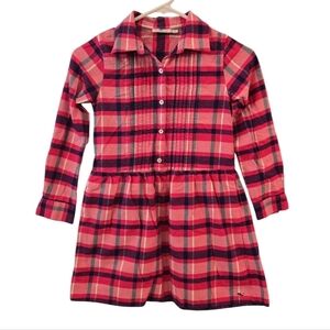 VINEYARD VINES PLAID FLANNEL LONG SLEEVE PLEATED DRESS. SIZE 8.